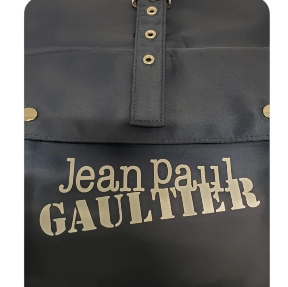 JEAN PAUL GAULTIER 'Weekend' Backpack Bag Navy Polyester Drawstring Travel NEW‎